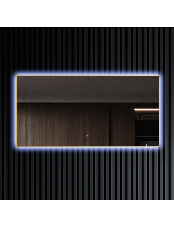 Groot formaat acryl frame met achtergrondverlichting muur decoratieve LED-licht badkamerspiegel